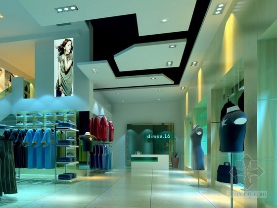 60平米现代服装店设计资料下载-现代服装店3d模型