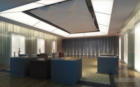 [江苏]现代风格会议中心室内装修施工图（含效果图） 效果图