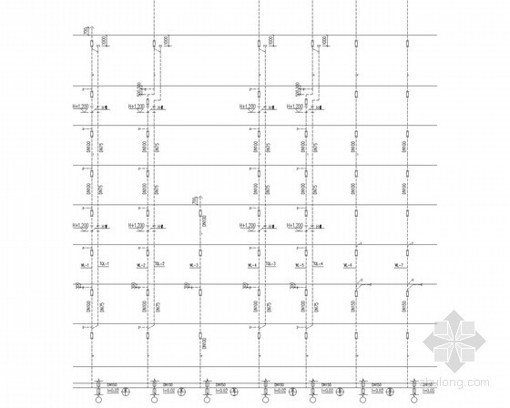 [江苏]一类八层办公综合楼给排水消防施工图（  系统图全）-排水系统原理图 