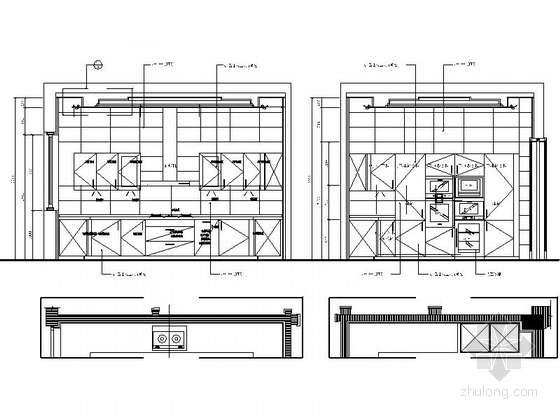 [浙江]豪华舒适两层别墅室内设计CAD施工图厨房立面图