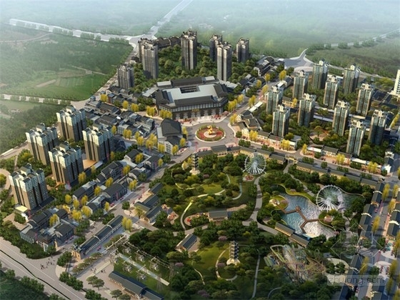 新中式高层住宅设计方案资料下载-[重庆]新中式风格商业街地块设计方案文本（含CAD）