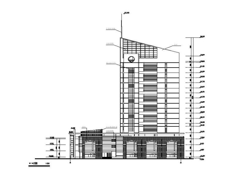 [上海]现代感连廊式三级甲等综合性病房大楼建筑施工图-现代感连廊式三级甲等综合性病房大楼建筑