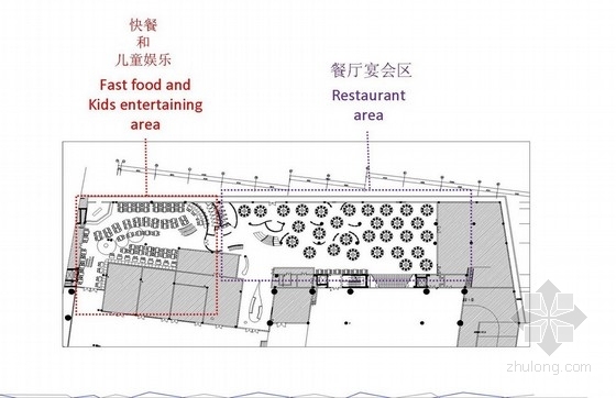 [重庆]国家旅游区现代风格科技餐厅设计装修方案图平面图 