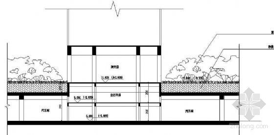 无尘车间地面剖面图资料下载-架空层及停车库及地面景观剖面图