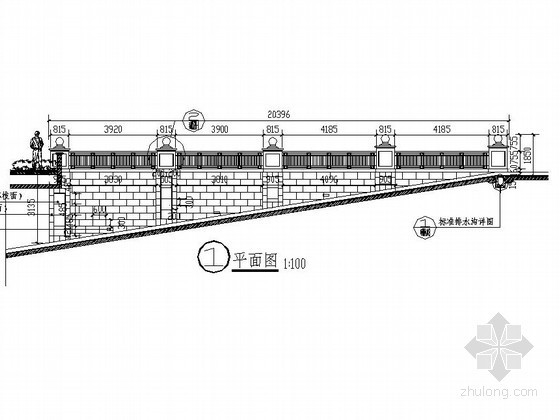 拱形花架大样图资料下载-斜坡花架施工图