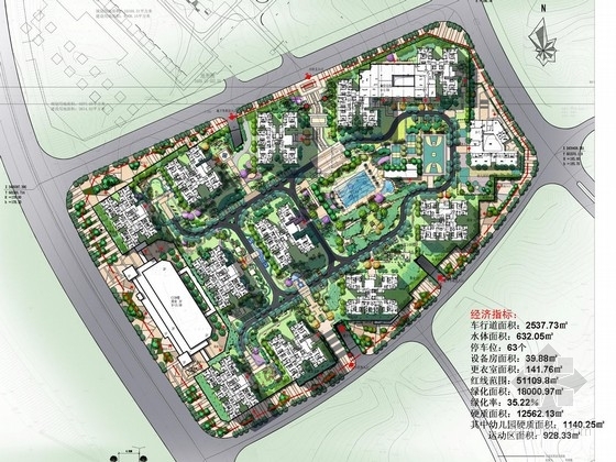 围合式建筑布局现代风格资料下载-[重庆]现代风格居住区景观设计方案