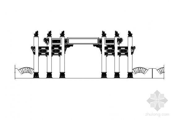 古建牌坊dwg资料下载-古建牌坊入口设计图