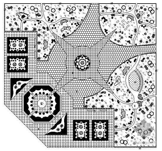 规则式设计平面图资料下载-某广场绿化设计平面图