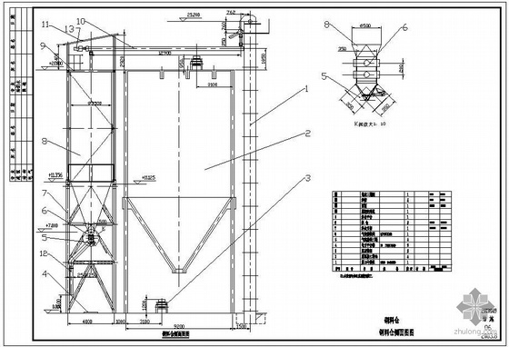 钢料仓施工图解释资料下载-某公司钢料仓结构图