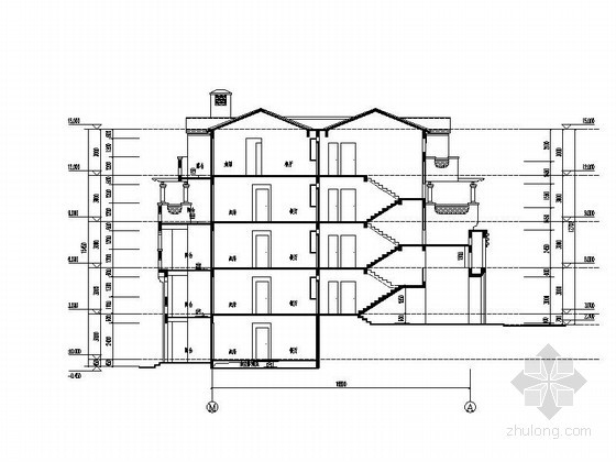 [重庆]某四层西班牙式BF型花园洋房建筑施工图（含建筑节能模型）- 