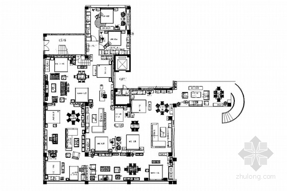 展览厅cad布置图资料下载-[福建]家居体验馆内部咖啡厅施工图