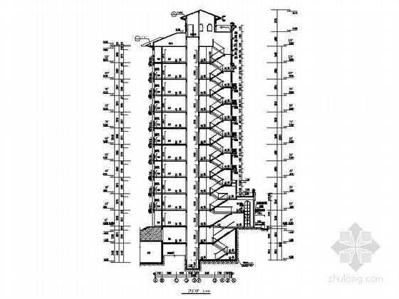 [济宁]某十一层二连板欧式豪华住宅建筑施工图- 