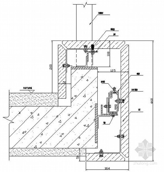 楼梯石材栏杆施工图资料下载-楼梯栏杆下石材收口节点详图