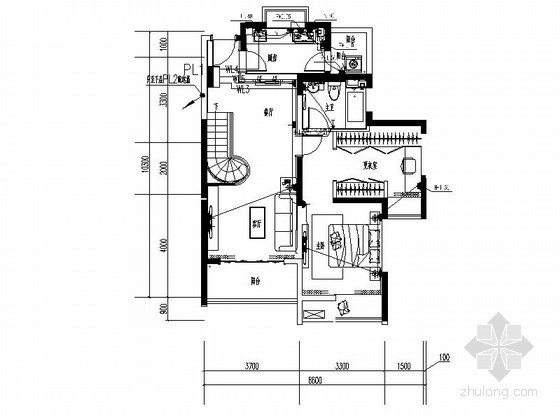 上海复式室内装修资料下载-[上海]某底层复式室内装修图