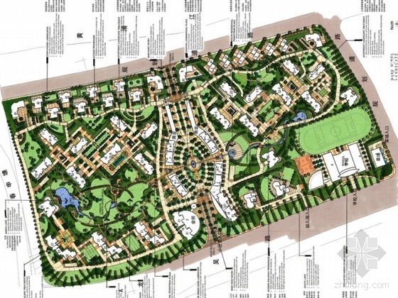 公园总平图ps资料下载-上海住宅小区规划设计总平