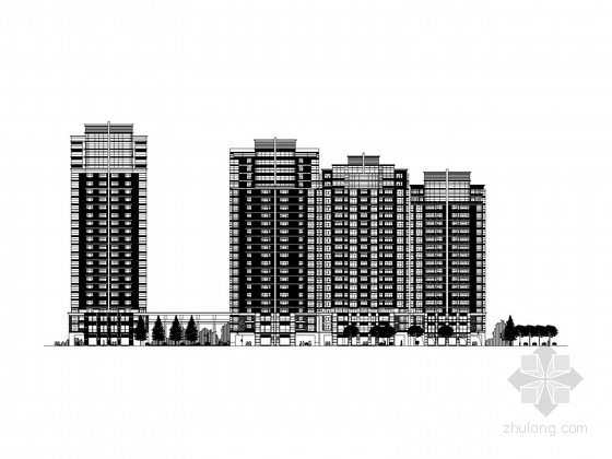 简约住宅楼资料下载-[上海]简欧风格高层底商塔式住宅楼建筑施工图