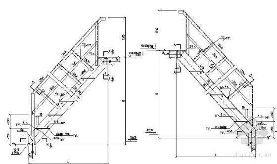 单跑钢楼梯施工图资料下载-单跑钢楼梯节点详图