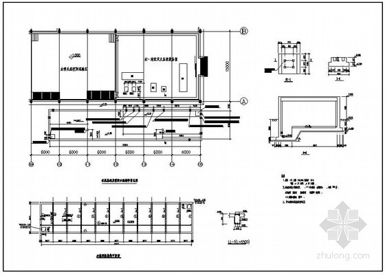 室内消防水池及水泵资料下载-某水泵消防水池结构设计图