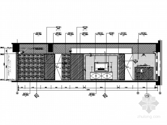 [中山]知名连锁商务酒店现代客房装修施工图立面图 