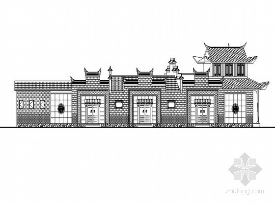 文化艺术中心街区资料下载-[成都]洛带文化艺术村某街区小镇住宅（3号楼）建筑方案图
