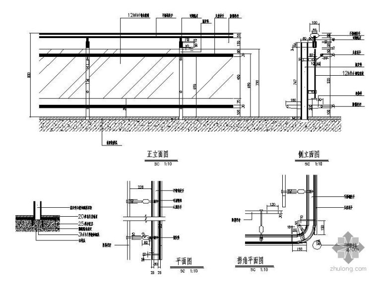 公路与地铁站共建施工资料下载-地铁站栅栏详图