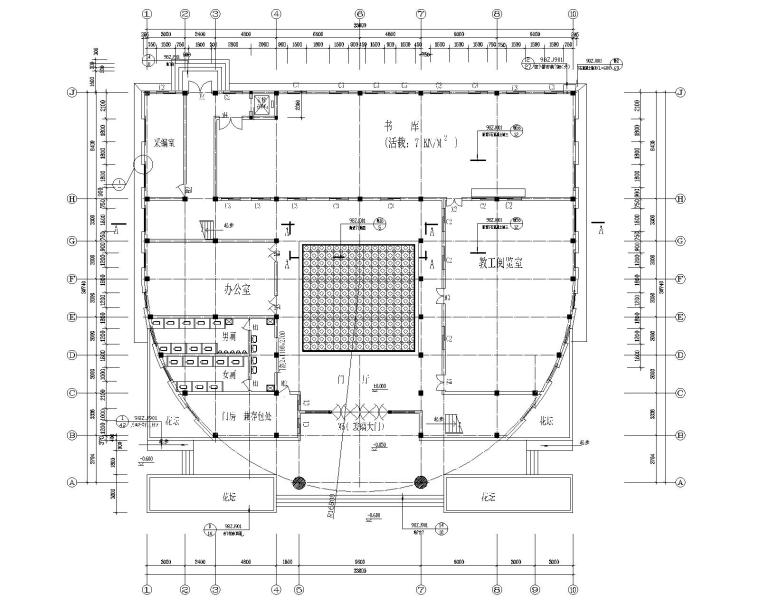 免费图书馆施工图资料下载-城建图书馆室内装修设计施工图（CAD）