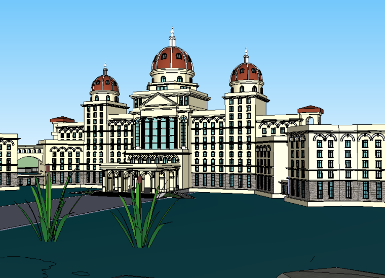 欧式风格学校设计资料下载-欧式风格酒店建筑模型设计