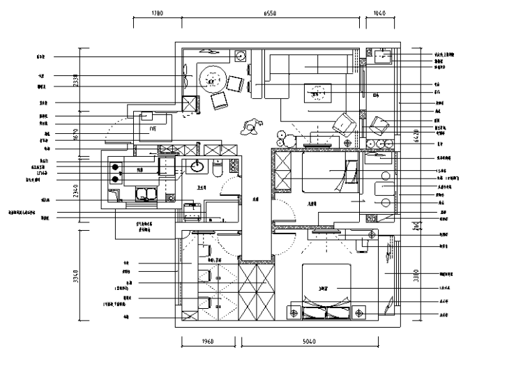 新中式民族住宅风室内设计资料下载-[浙江]田园风三居室住宅设计施工图（附效果图）