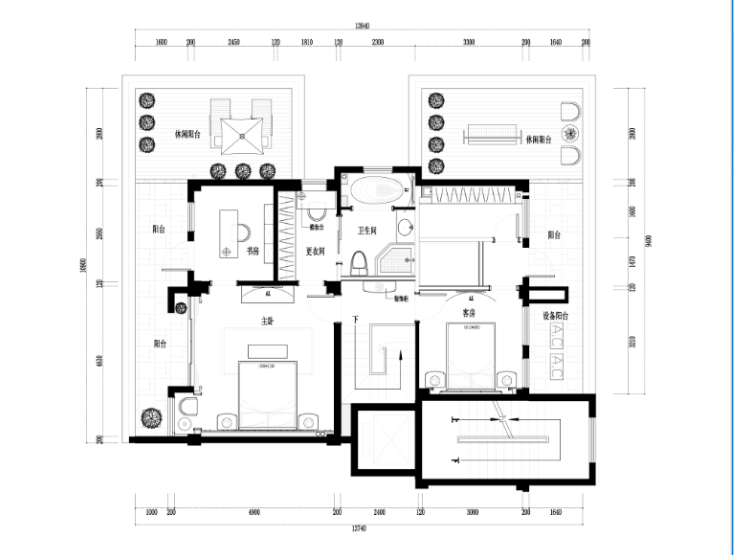 家装施工图完整资料下载-星海湾家装设计完整施工图及高清效果图