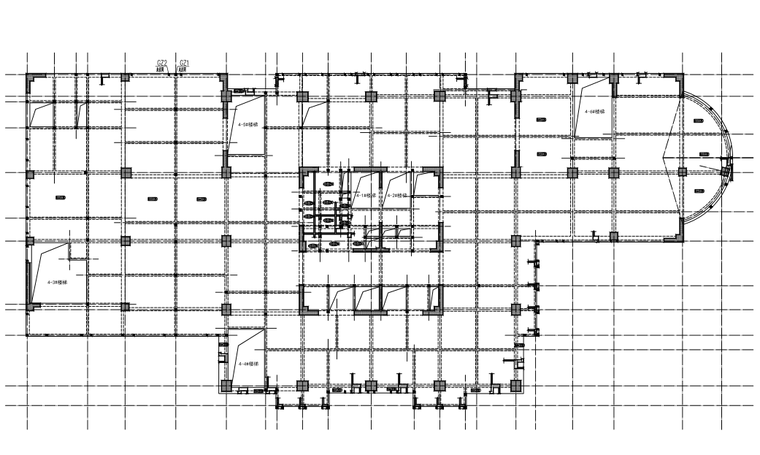 [云南]16层框架核心筒结构商业广场结构施工图（CAD、36张）-楼板模板图