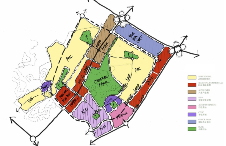 [山东]知名地产青岛四方生态新都中心城市概念规划（现代商业）B-3 区域规划