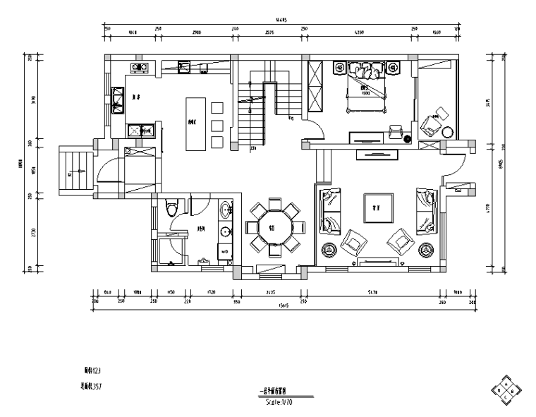 小平米厨房装修效果图资料下载-[江苏]罗托鲁拉小镇317平米住宅设计施工图（附效果图）