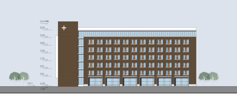 吉林大学第一医院规划及建筑方案文本（规划）-三期病房楼东立面