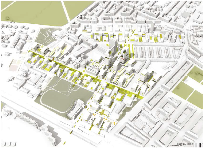 厂区绿化规划平面图资料下载-丹麦哥本哈根嘉士伯工业厂区改造规划-获胜方案