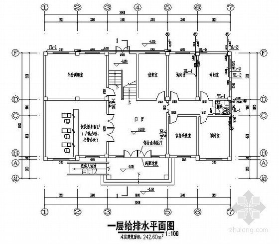 三层办公楼给排水资料下载-三层办公楼给排水施工图