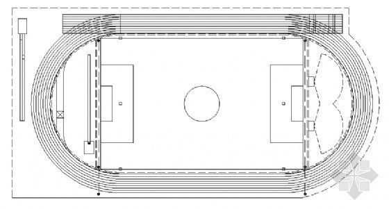 标准体育场建筑施工图资料下载-某400米田径场标准建筑施工图