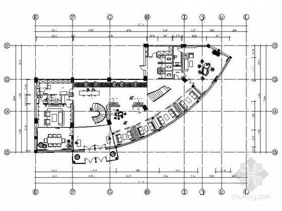 古典中式室内cad资料下载-[吉林]中式古典风格文体中心茶楼室内装修图