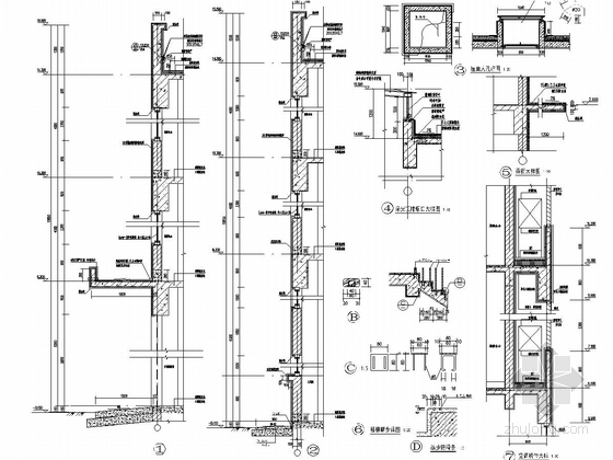 三层框架结构客运中心维修用房结构施工图（含建筑图）-墙身大样图 节点大样图