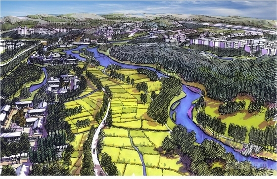 [昆明]河水综合治理工程机沿岸景观建筑形态规划设计方案（北京著名-效果图