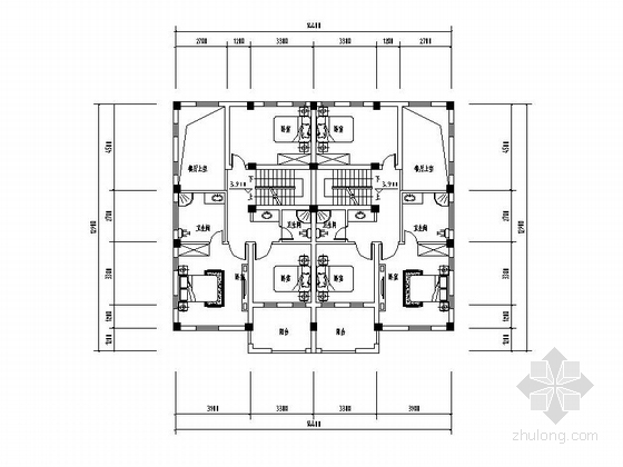 [浙江]法式风格高层住宅楼建筑设计方案文本（含CAD）-法式风格高层住宅楼建筑平面图