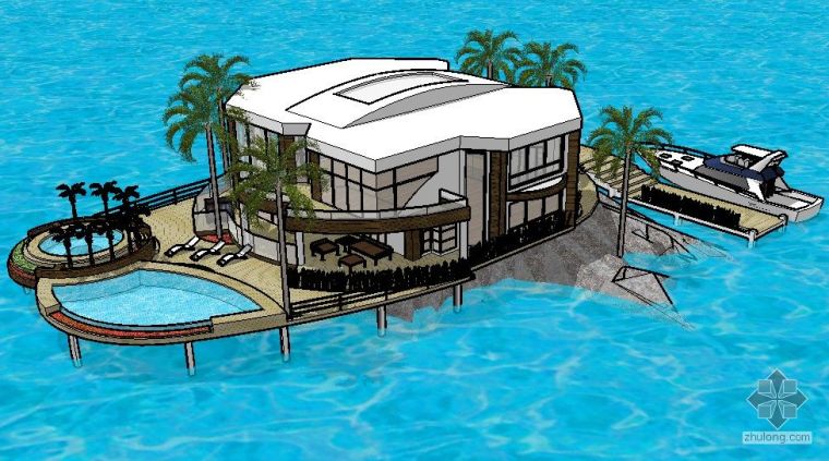 集装箱别墅建筑模型资料下载-海边建筑模型