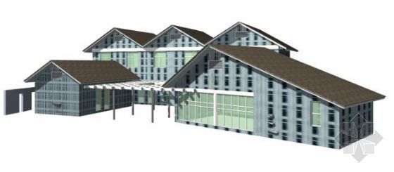 中式单幢别墅建筑模型资料下载-室外建筑模型