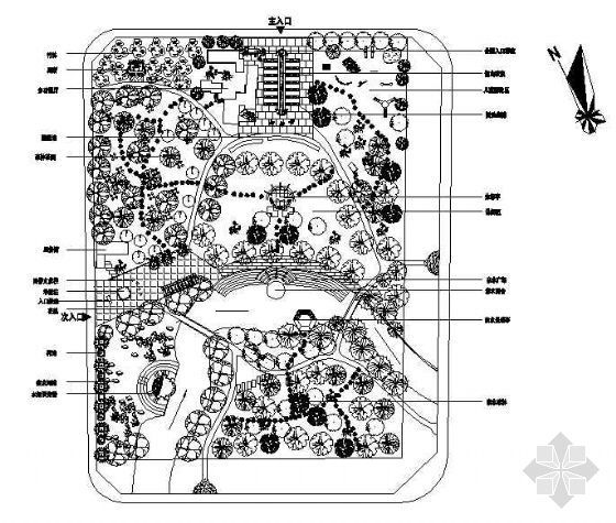 成都沙河源公园设计图资料下载-某小区公园绿化规划设计图