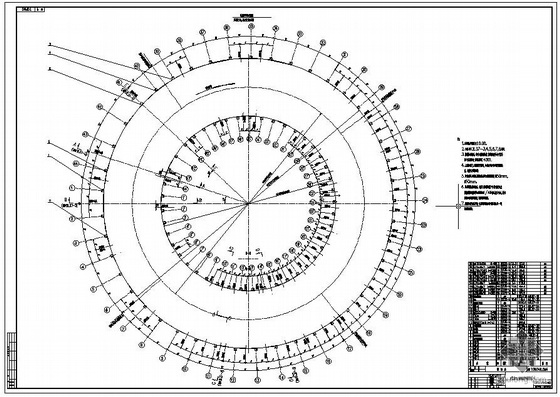 环形钢结构设计详图资料下载-某&#8709;25m环形加热炉钢结构设计图