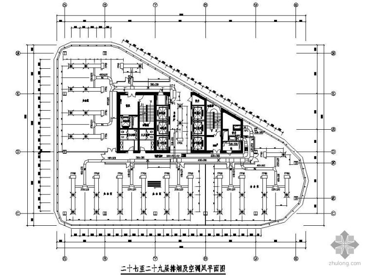 郑州中央空调资料下载-郑州某大厦空调通风图纸