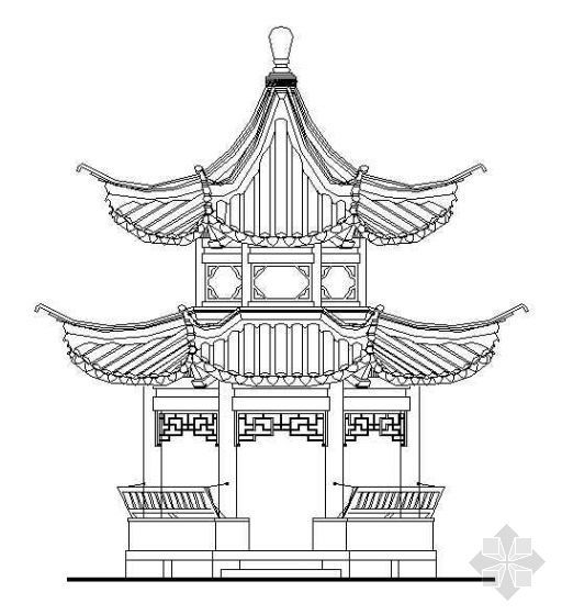 重檐八角亭cad资料下载-八角重檐亭详图