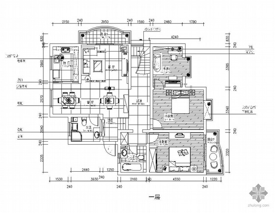 开放式别墅设计平面图资料下载-某双层别墅设计平面图