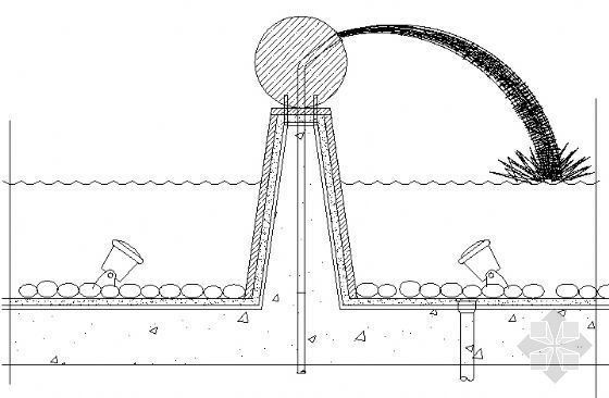 泳池水景池消防泵房大样图资料下载-水景小品大样图二