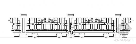 门柱铁艺大门设计图纸资料下载-铁艺栏杆立面设计图（三）