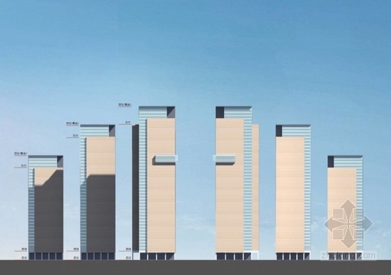 [南京]某35层5A甲级写字楼建筑方案文本（172米）-总体立面图